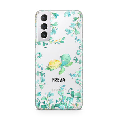 Personalised Green Turtle Samsung S21 Case