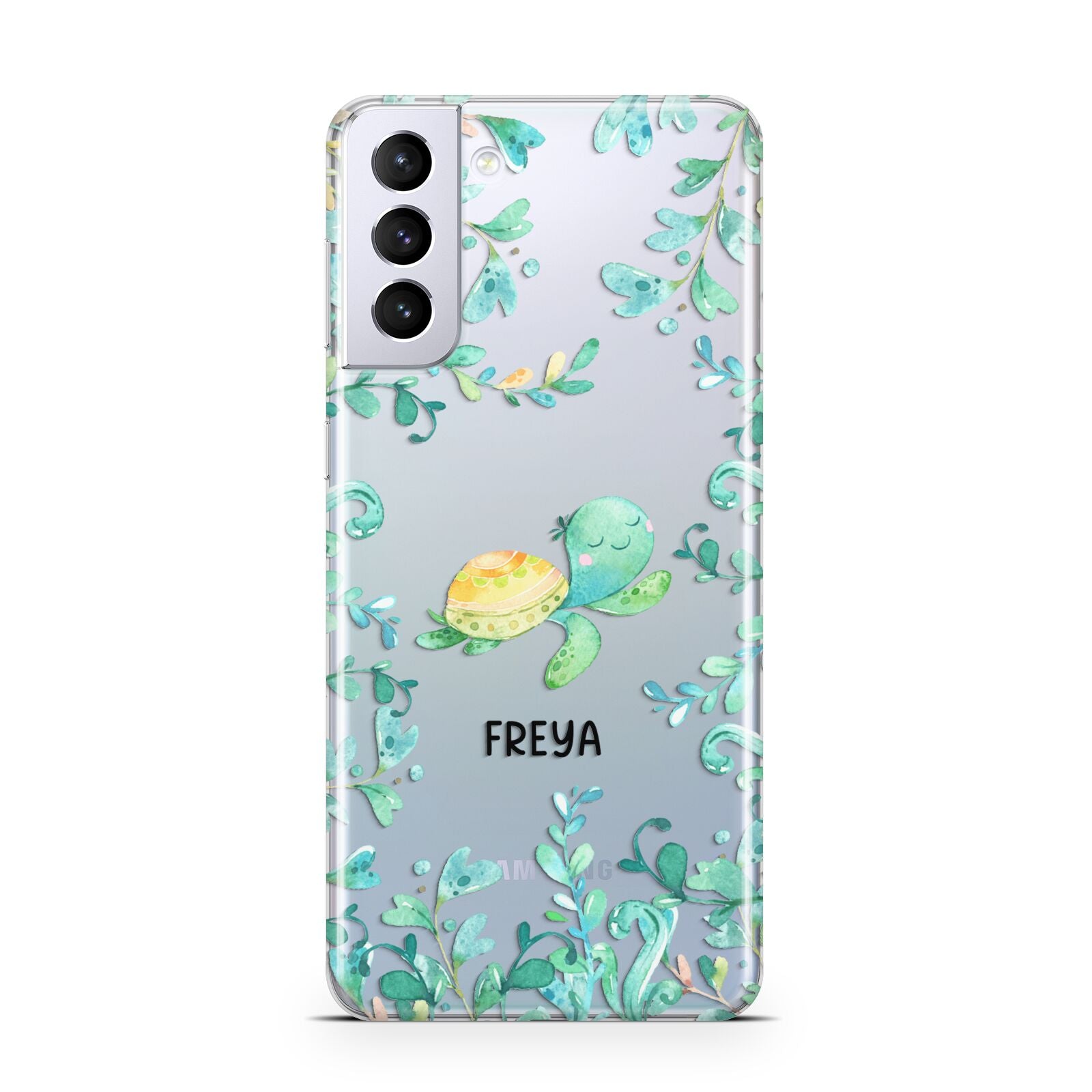 Personalised Green Turtle Samsung S21 Plus Case