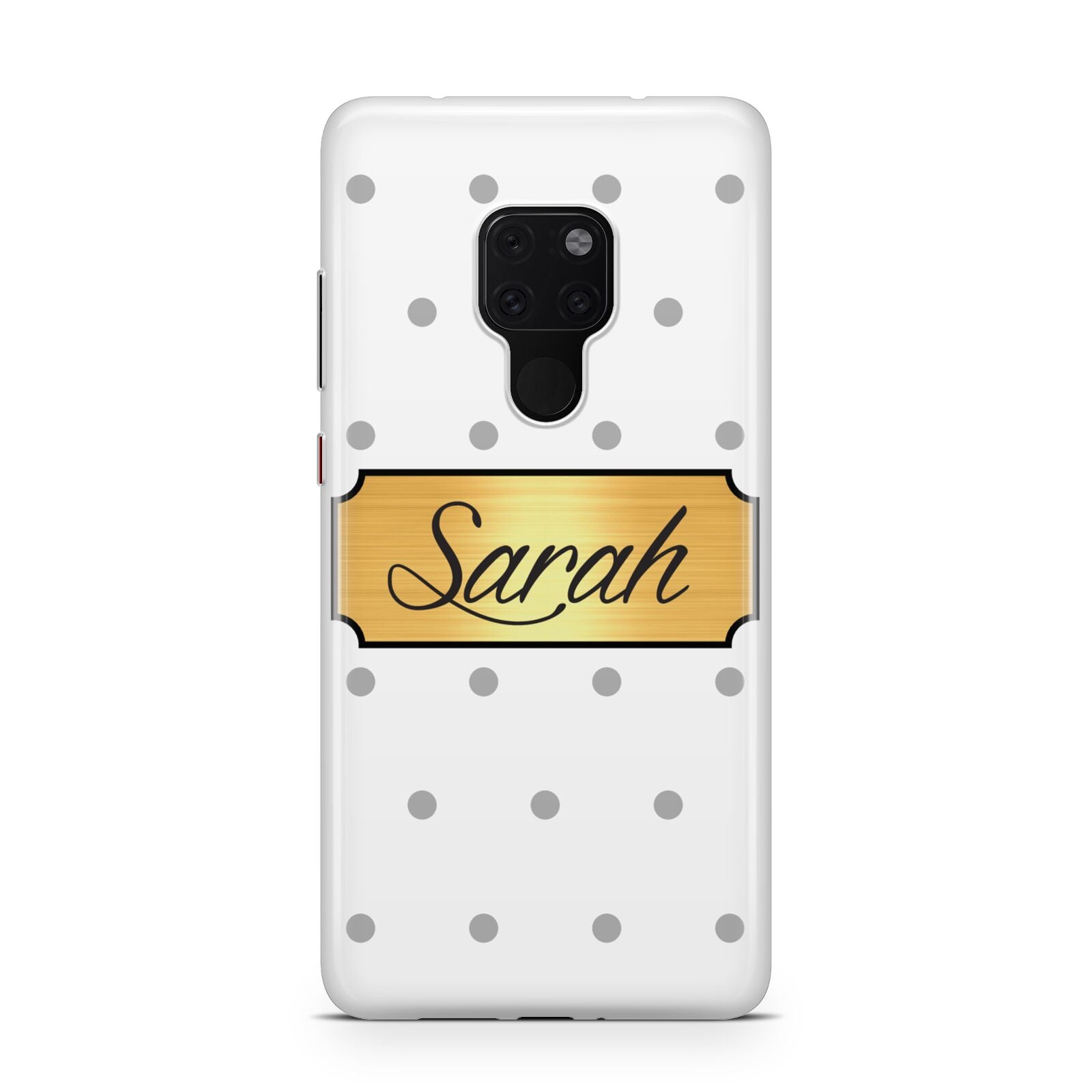 Personalised Grey Dots Gold With Name Huawei Mate 20 Phone Case