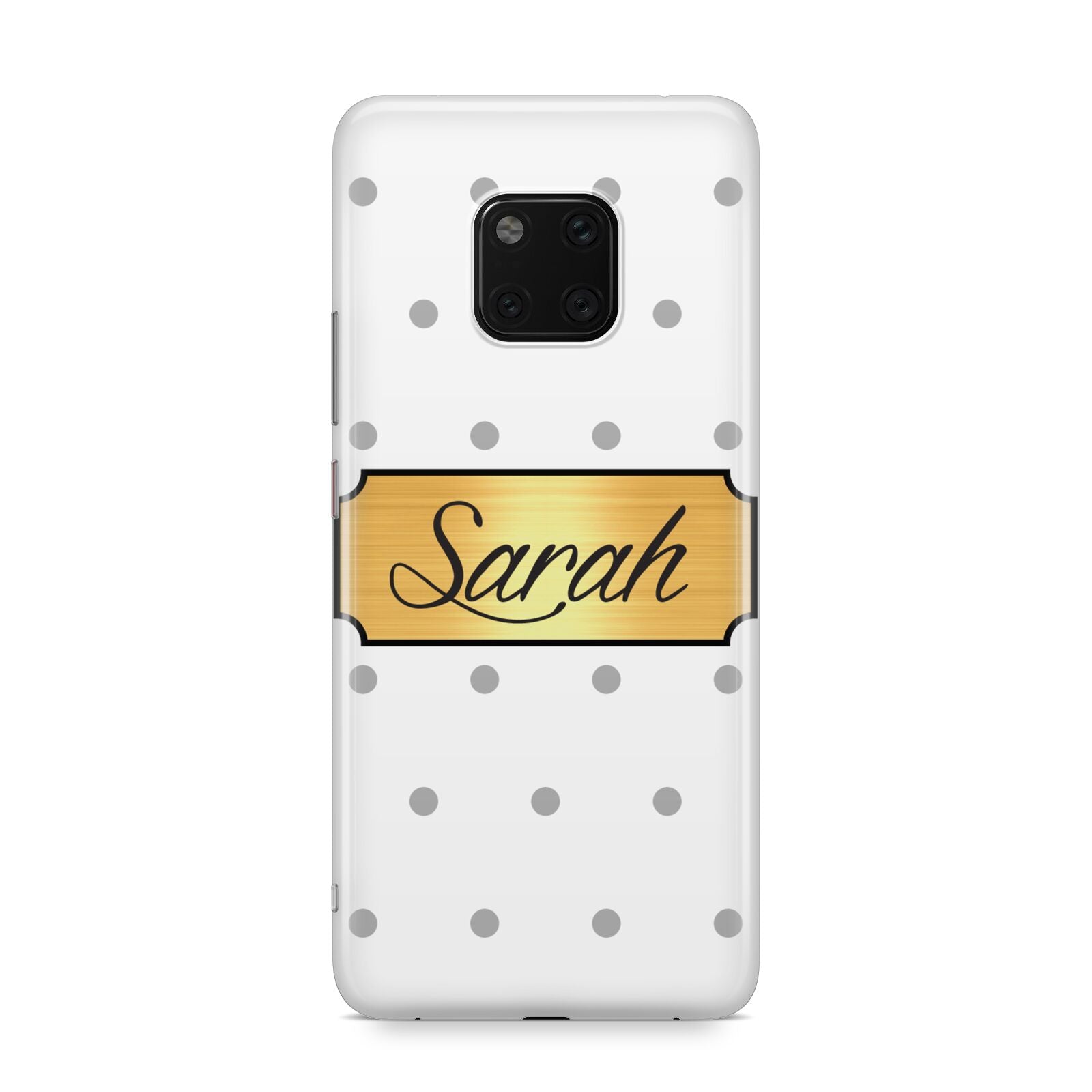 Personalised Grey Dots Gold With Name Huawei Mate 20 Pro Phone Case