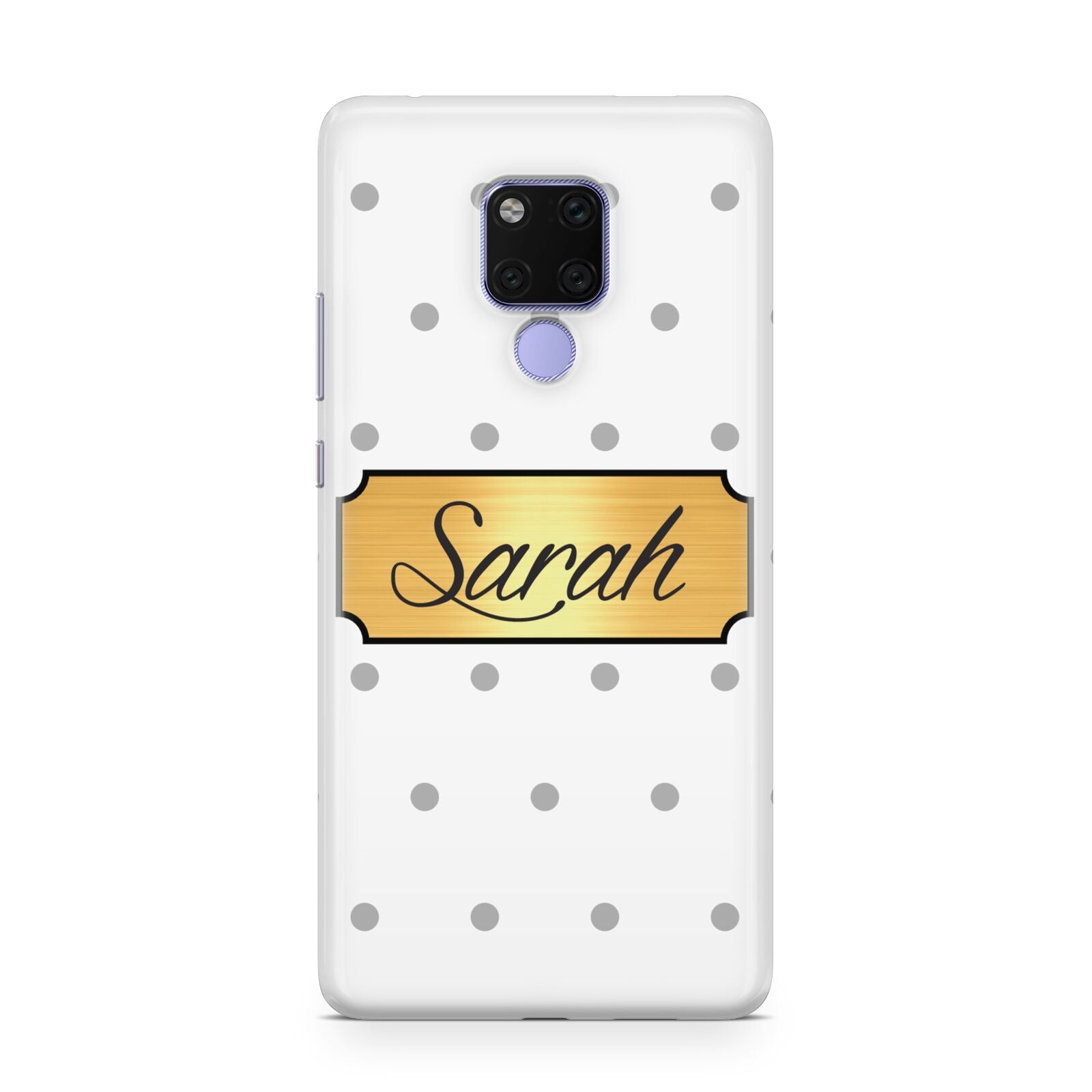 Personalised Grey Dots Gold With Name Huawei Mate 20X Phone Case