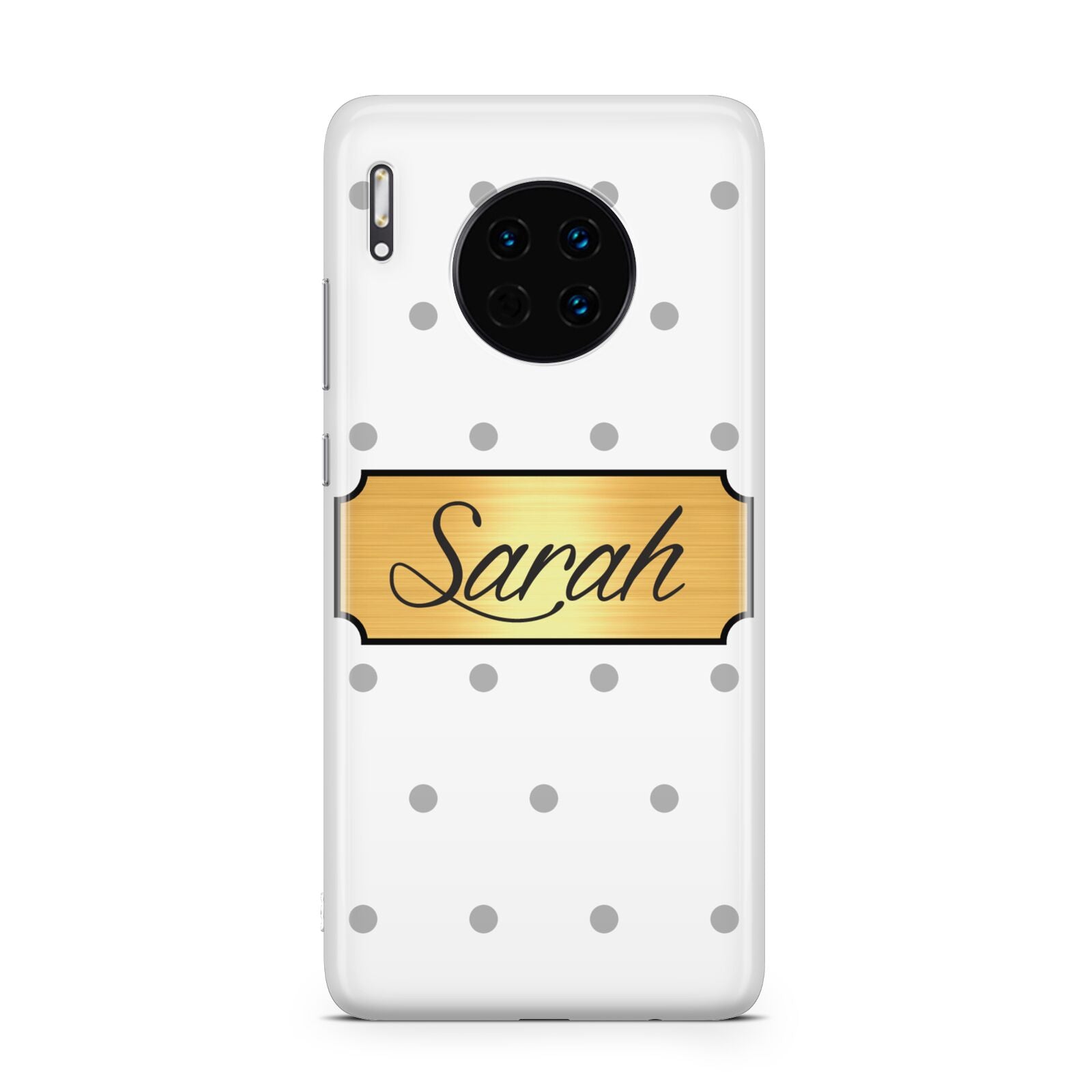 Personalised Grey Dots Gold With Name Huawei Mate 30