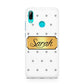 Personalised Grey Dots Gold With Name Huawei P Smart 2019 Case