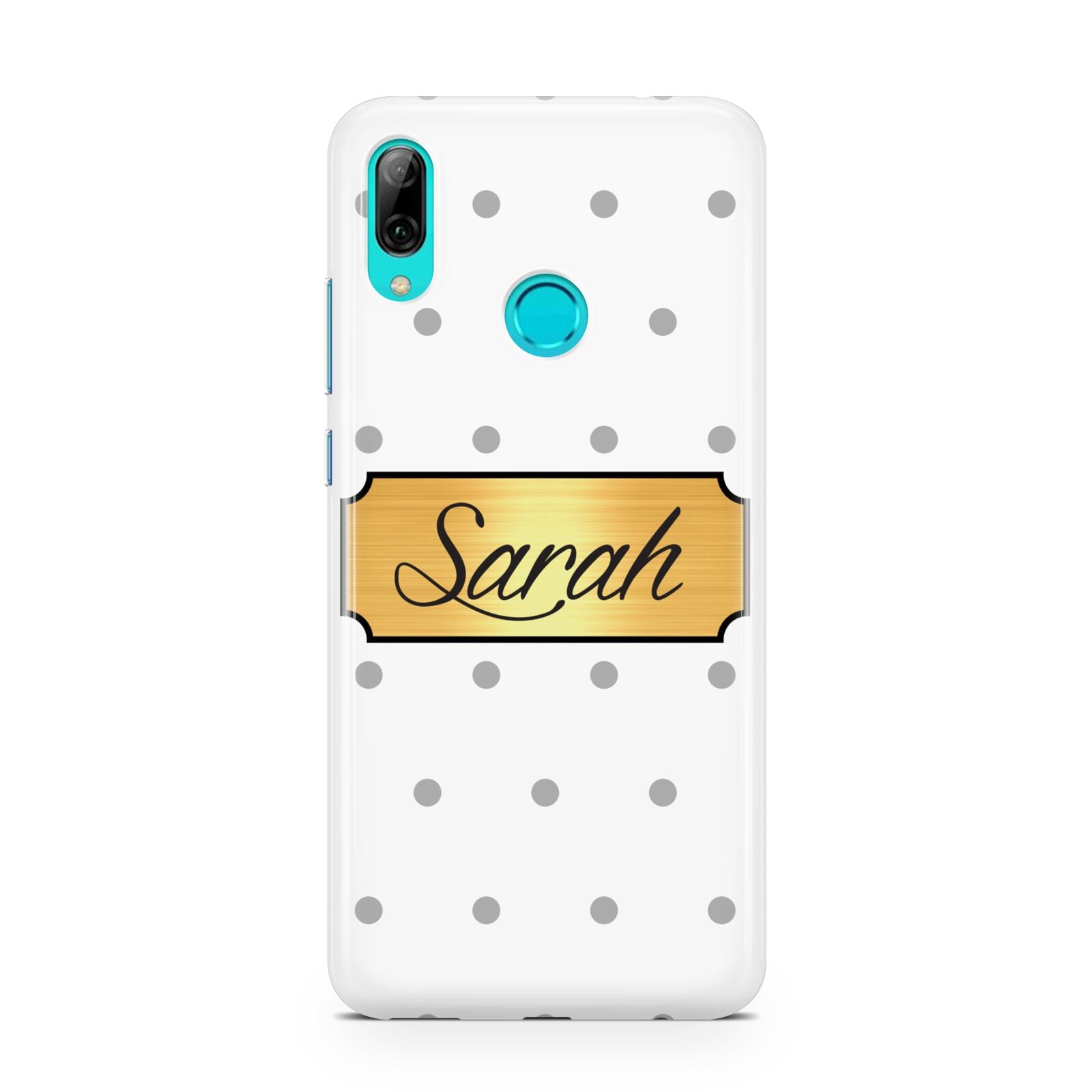 Personalised Grey Dots Gold With Name Huawei P Smart 2019 Case