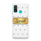 Personalised Grey Dots Gold With Name Huawei P Smart 2020