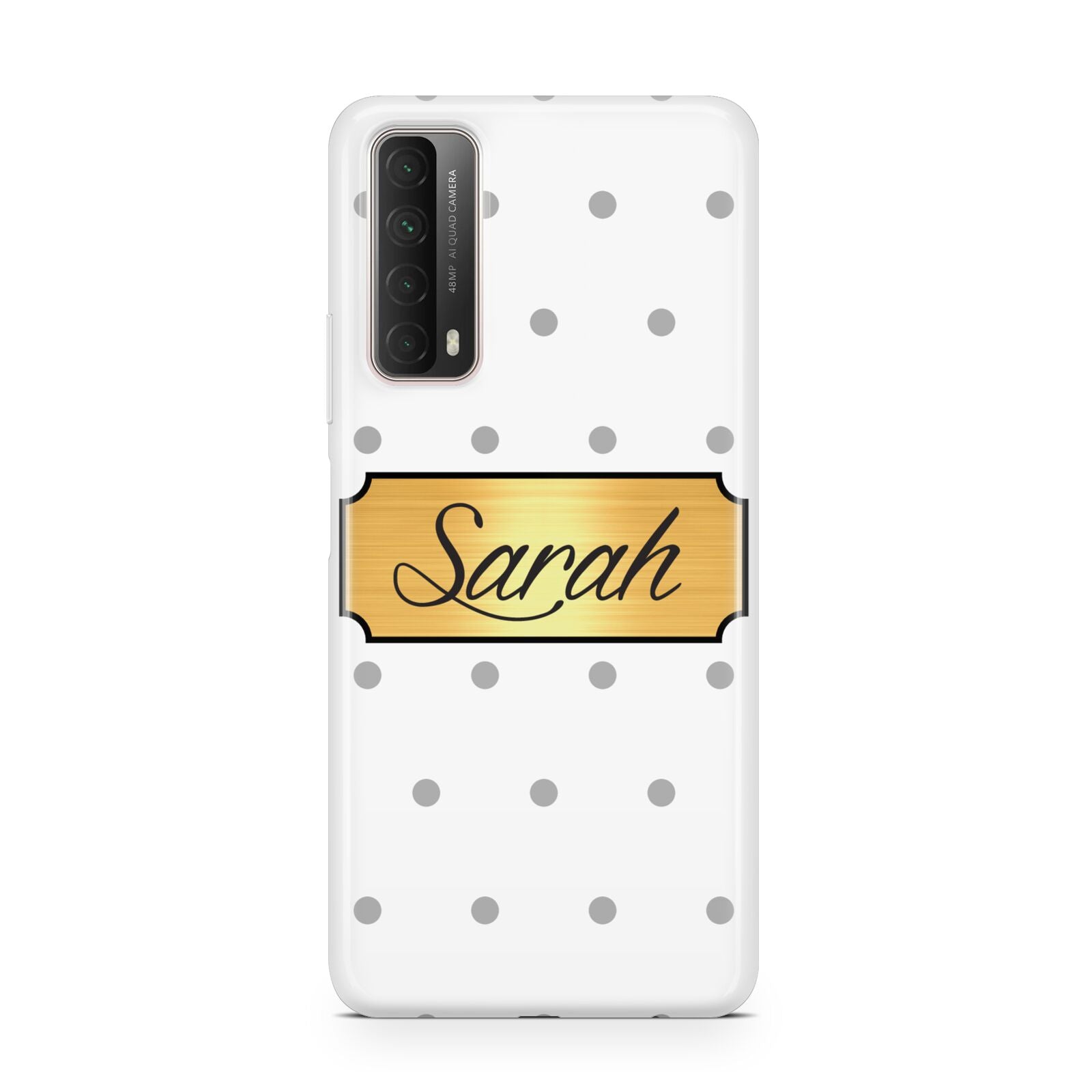 Personalised Grey Dots Gold With Name Huawei P Smart 2021
