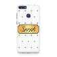 Personalised Grey Dots Gold With Name Huawei P Smart Case