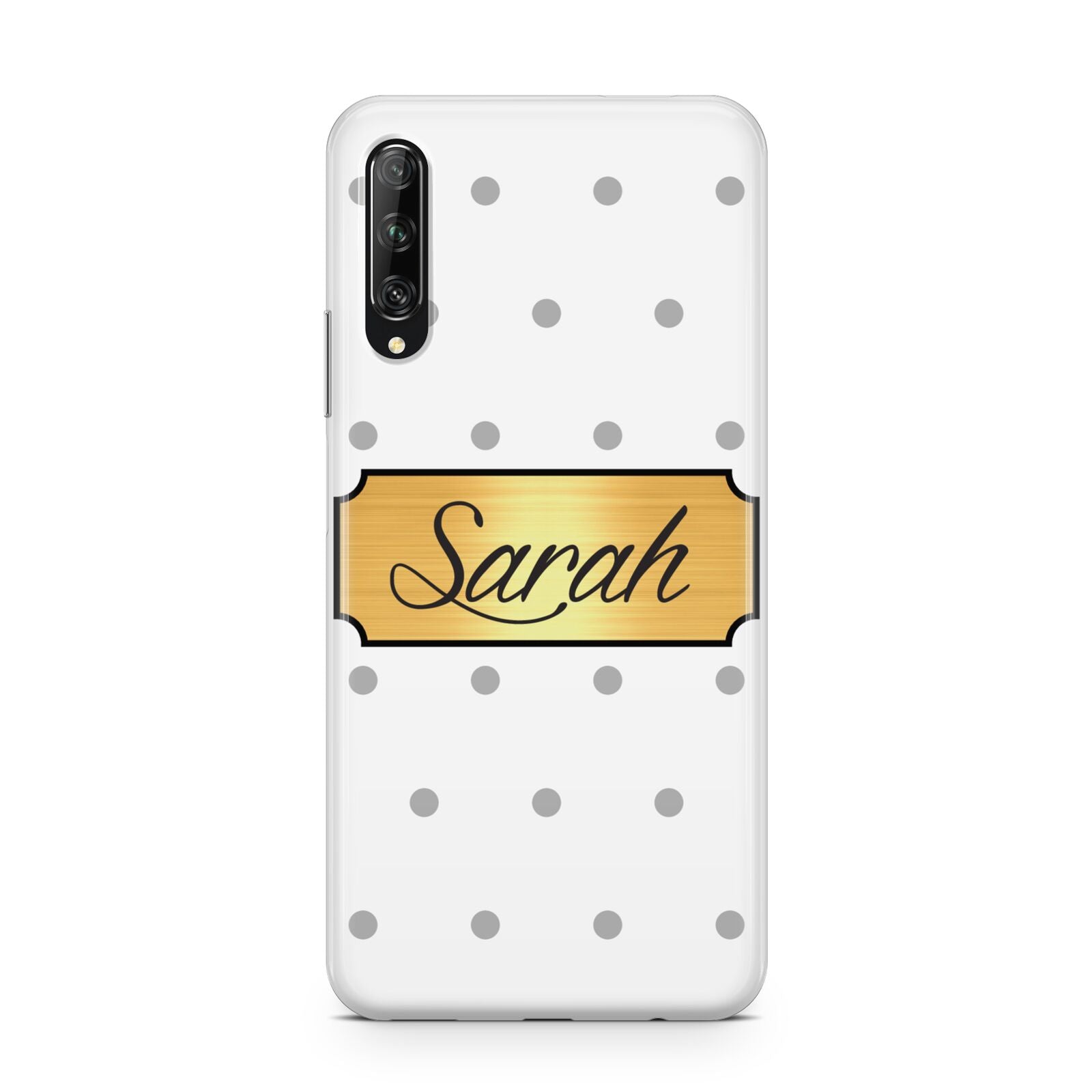Personalised Grey Dots Gold With Name Huawei P Smart Pro 2019