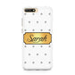 Personalised Grey Dots Gold With Name Huawei Y6 2018