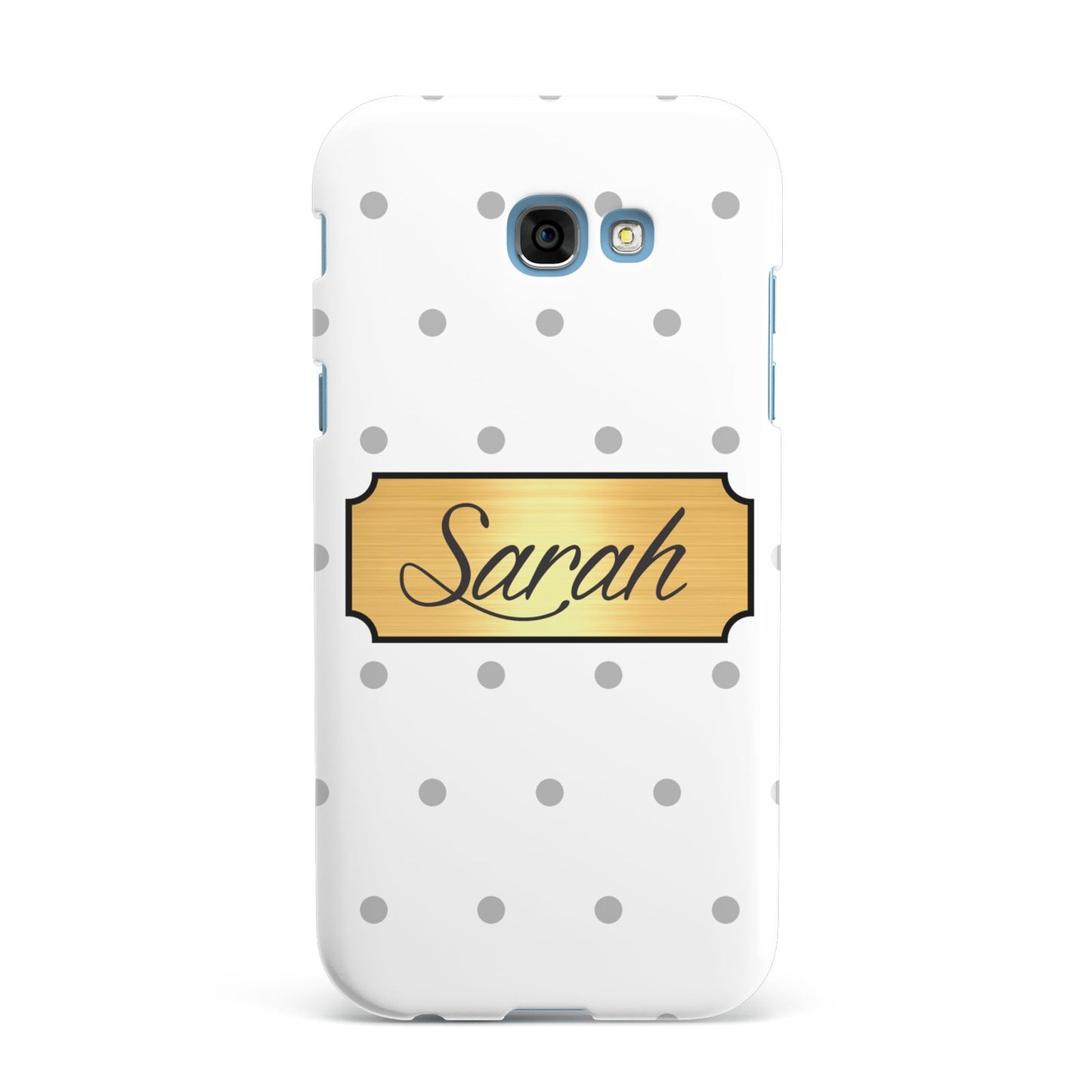 Personalised Grey Dots Gold With Name Samsung Galaxy A7 2017 Case