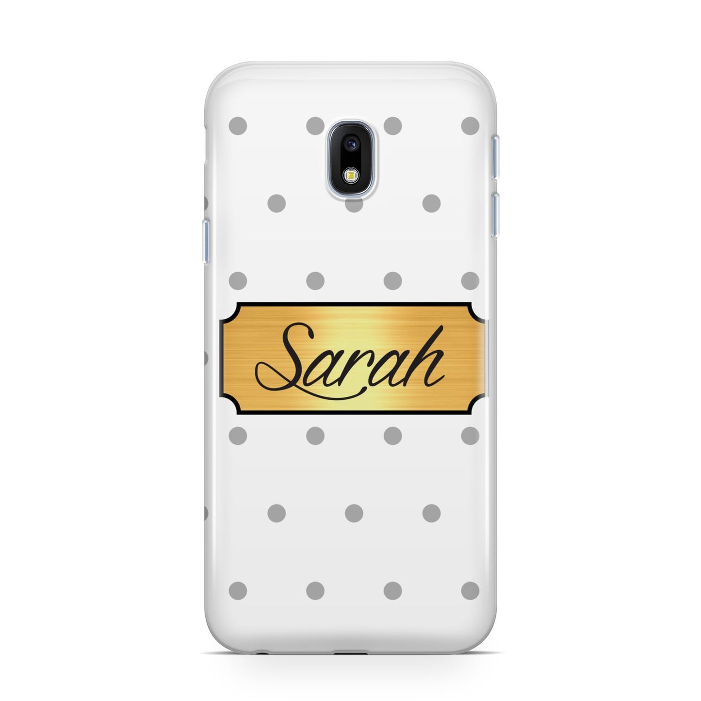 Personalised Grey Dots Gold With Name Samsung Galaxy J3 2017 Case