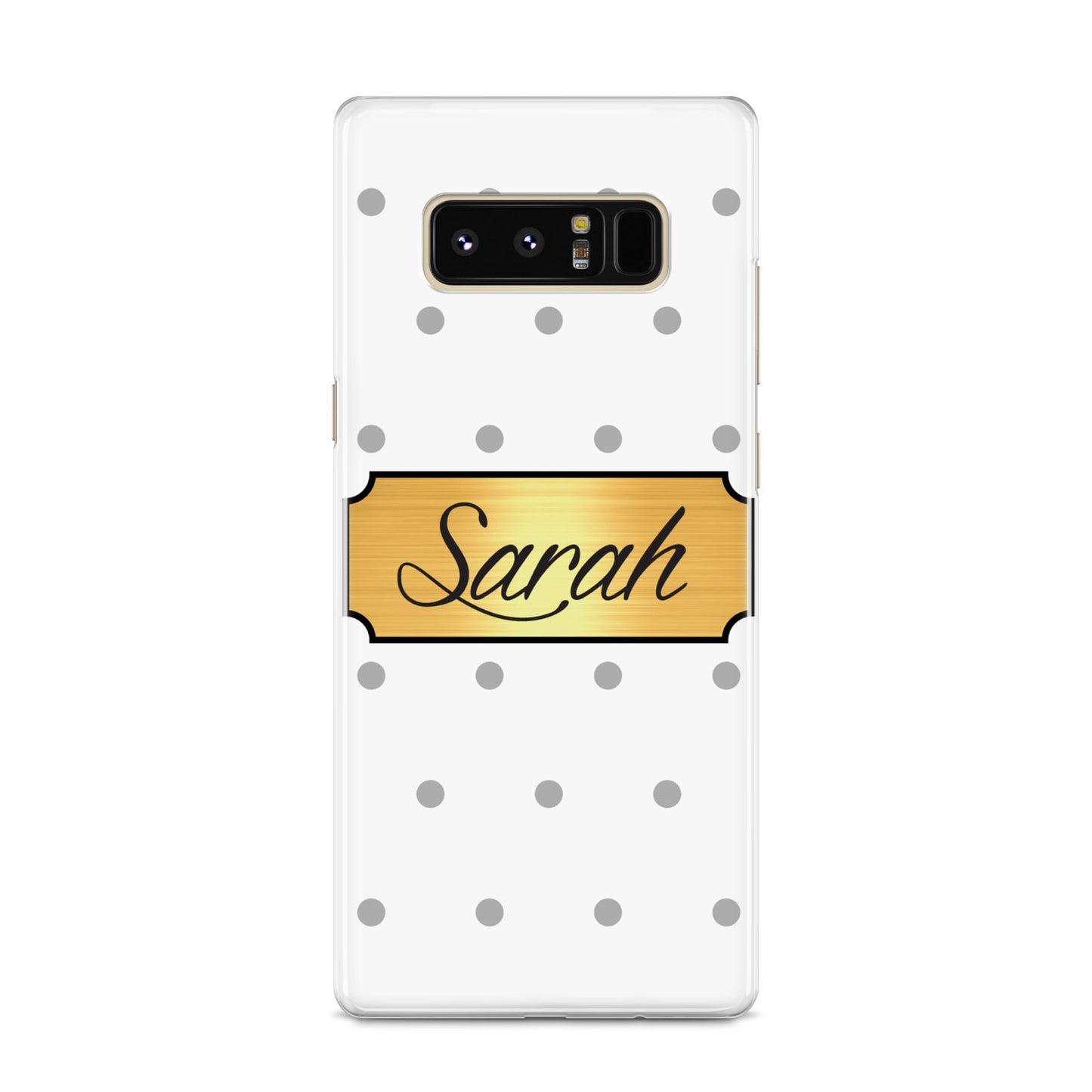 Personalised Grey Dots Gold With Name Samsung Galaxy S8 Case