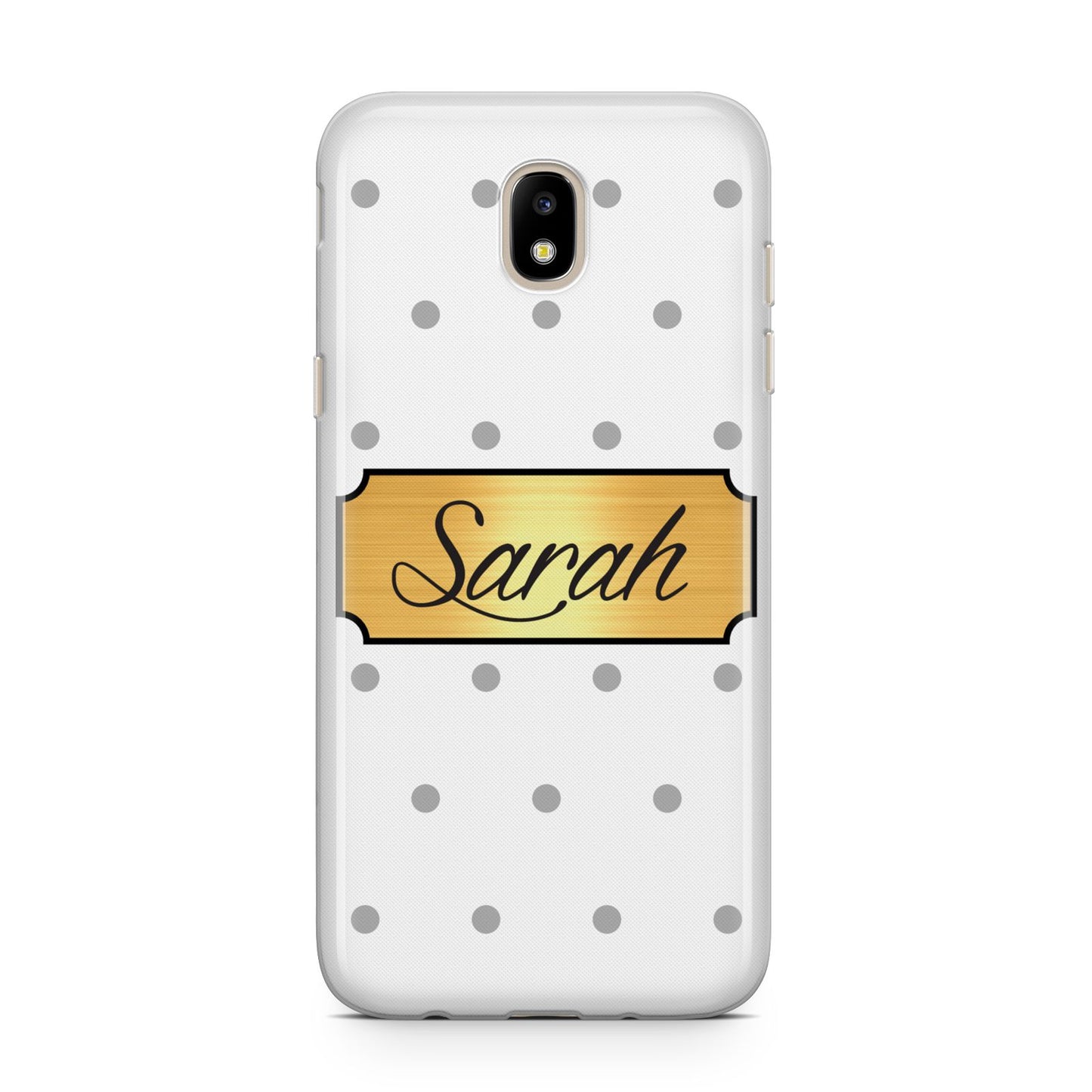 Personalised Grey Dots Gold With Name Samsung J5 2017 Case