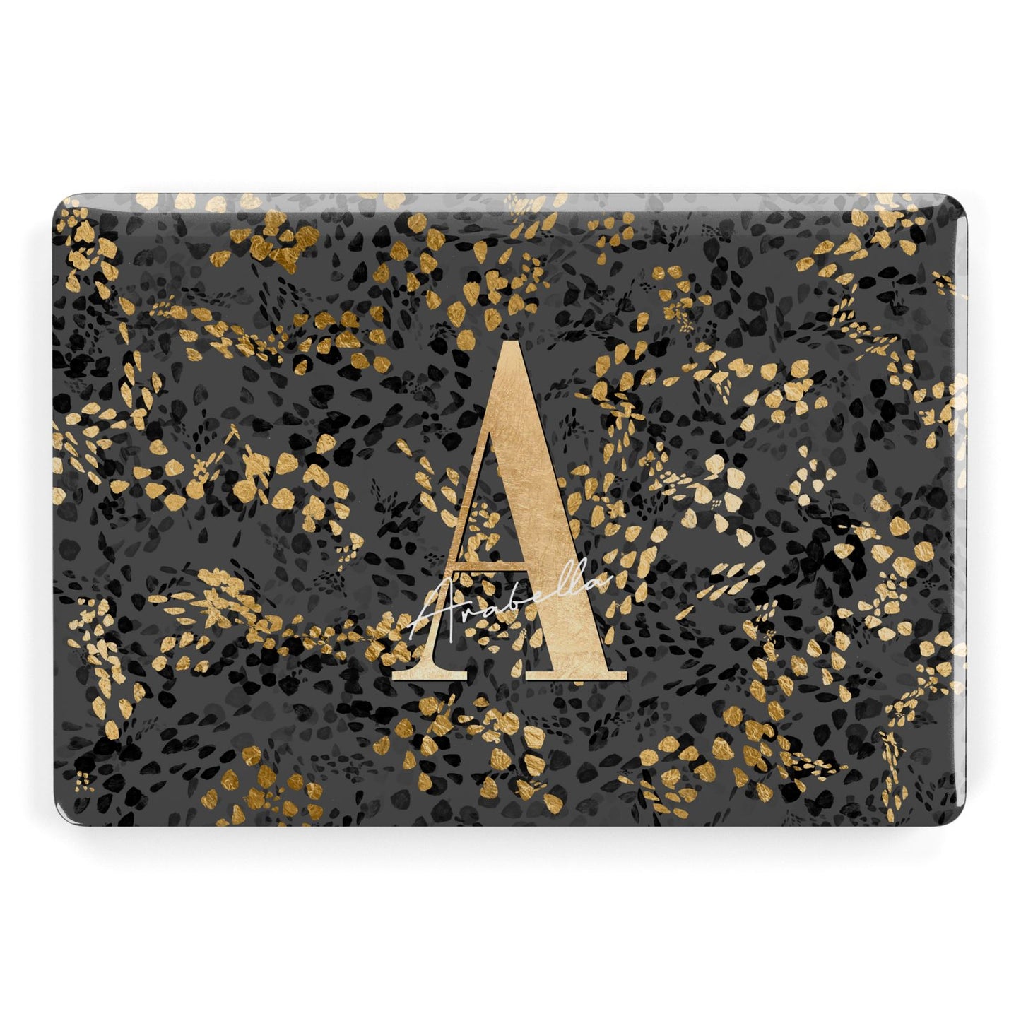 Personalised Grey Gold Cheetah Apple MacBook Case