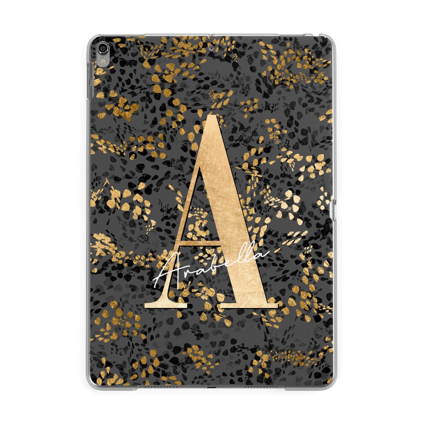 Personalised Grey Gold Cheetah Apple iPad Grey Case