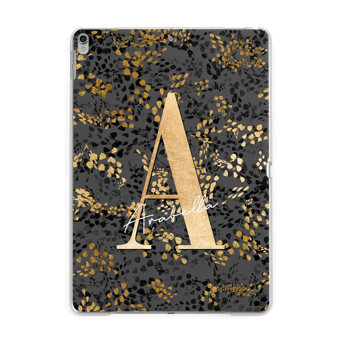 Personalised Grey Gold Cheetah Apple iPad Silver Case