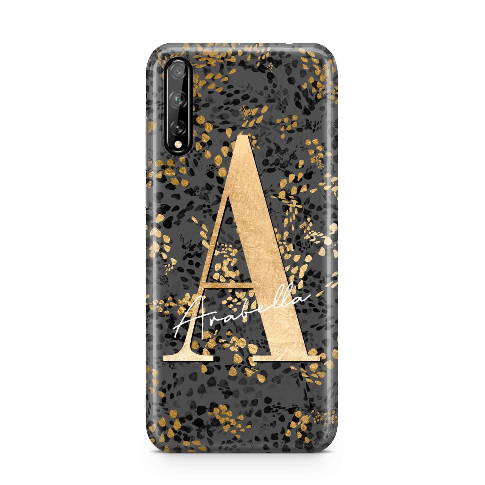 Personalised Grey Gold Cheetah Huawei Enjoy 10s Phone Case