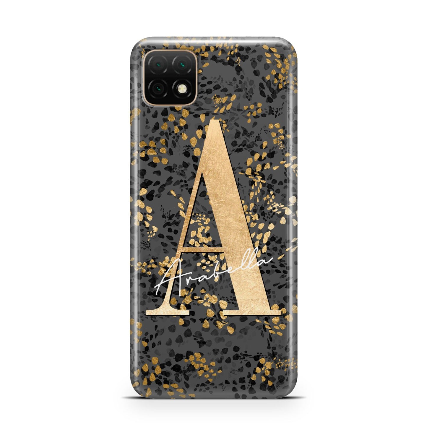 Personalised Grey Gold Cheetah Huawei Enjoy 20 Phone Case