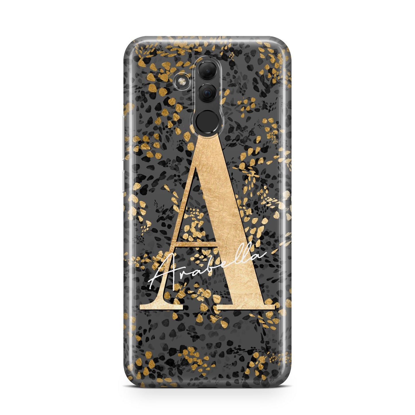 Personalised Grey Gold Cheetah Huawei Mate 20 Lite