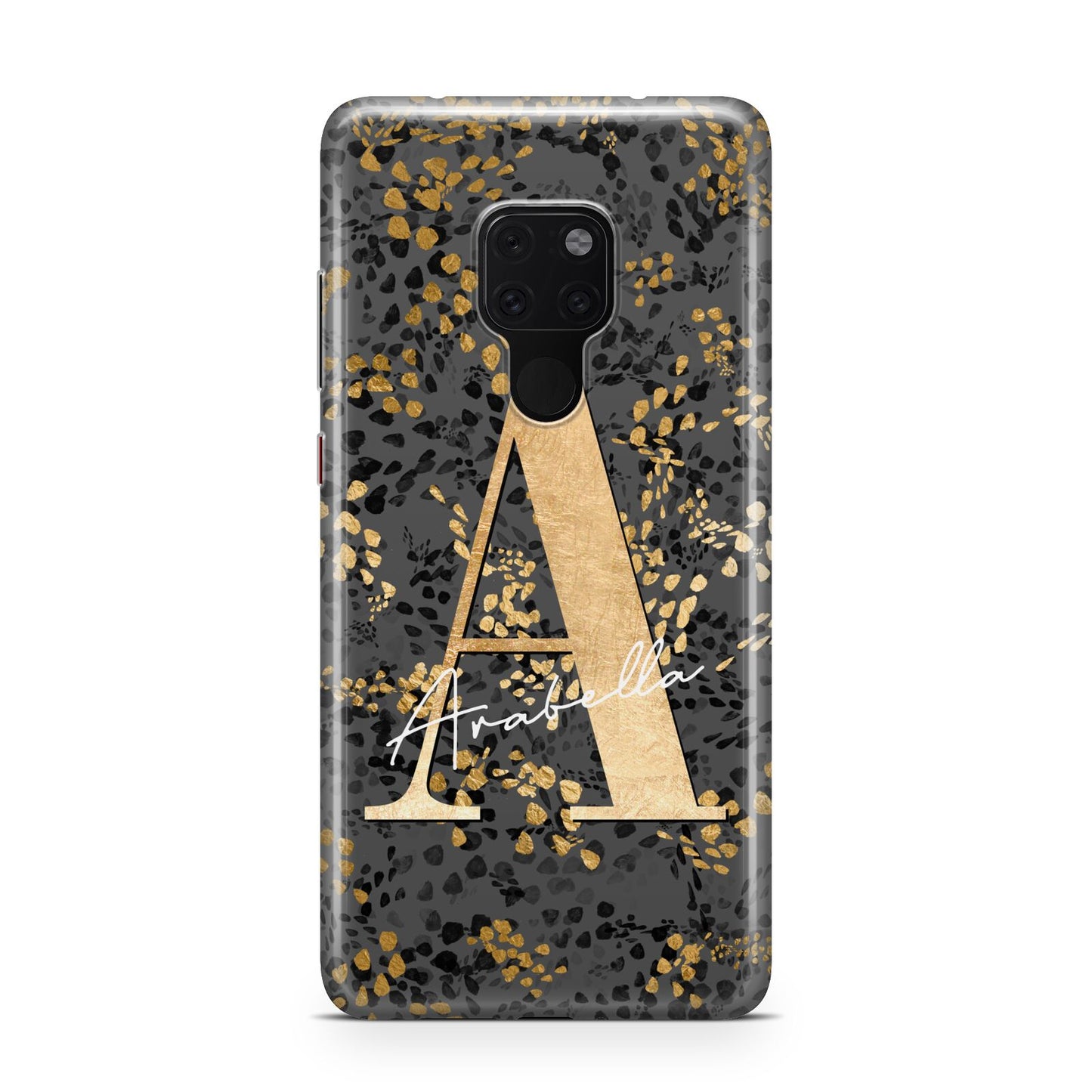 Personalised Grey Gold Cheetah Huawei Mate 20 Phone Case