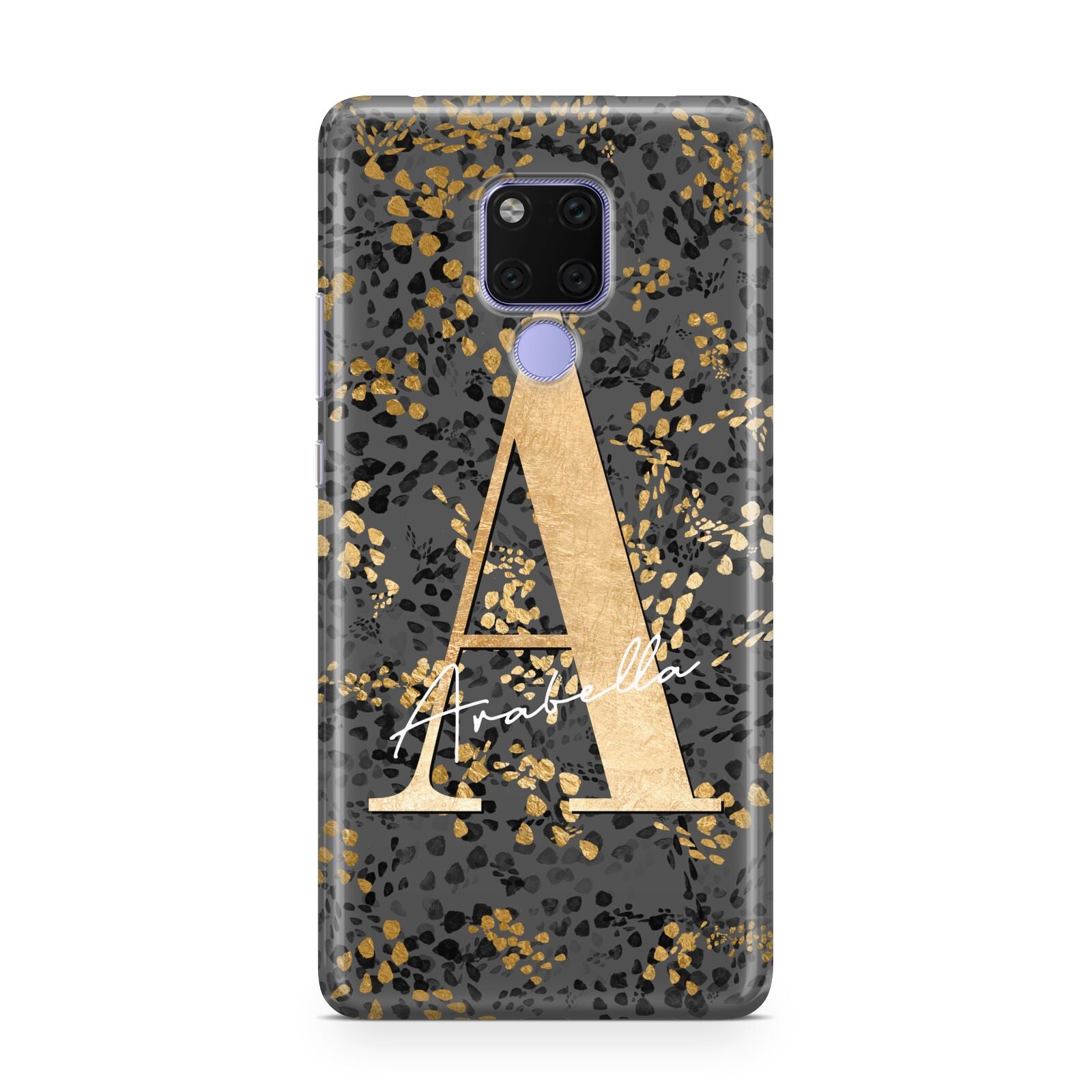 Personalised Grey Gold Cheetah Huawei Mate 20X Phone Case