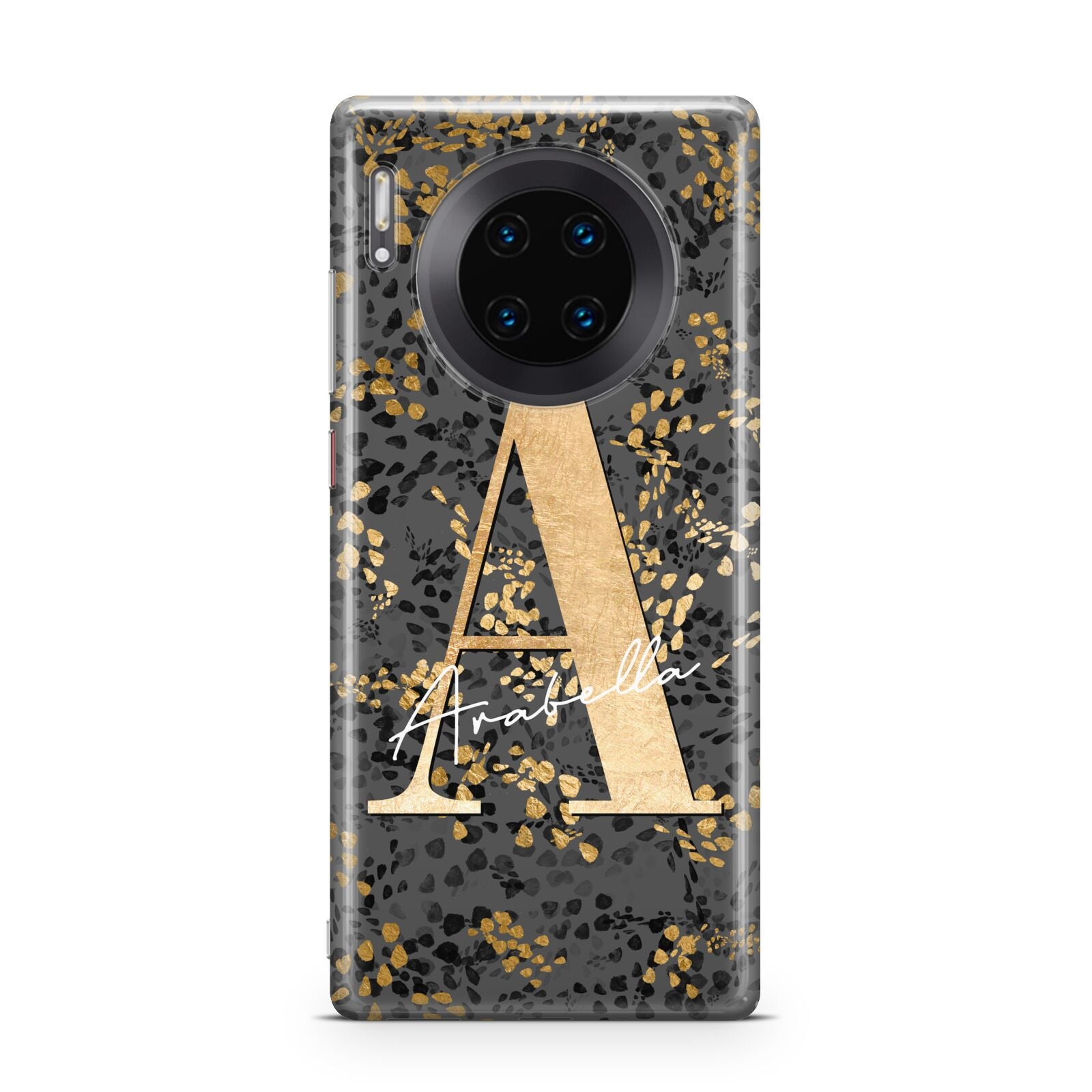 Personalised Grey Gold Cheetah Huawei Mate 30 Pro Phone Case