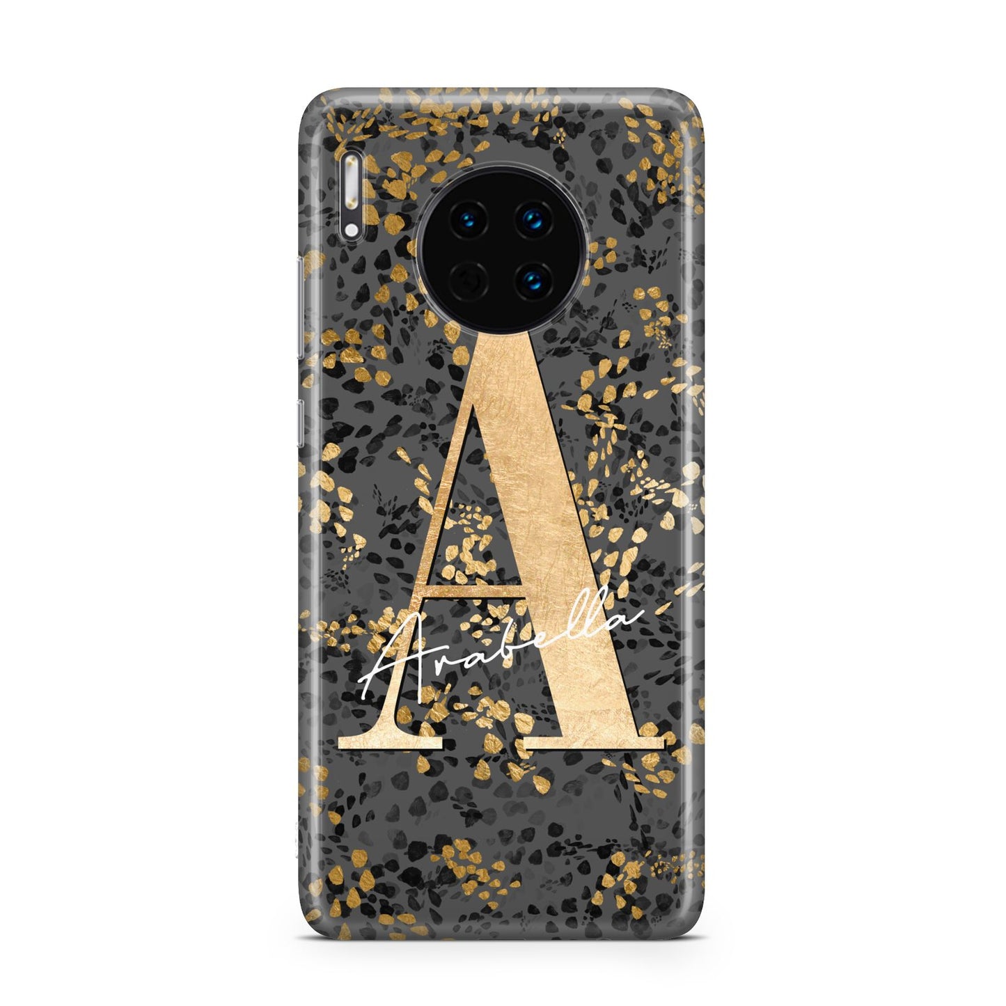 Personalised Grey Gold Cheetah Huawei Mate 30