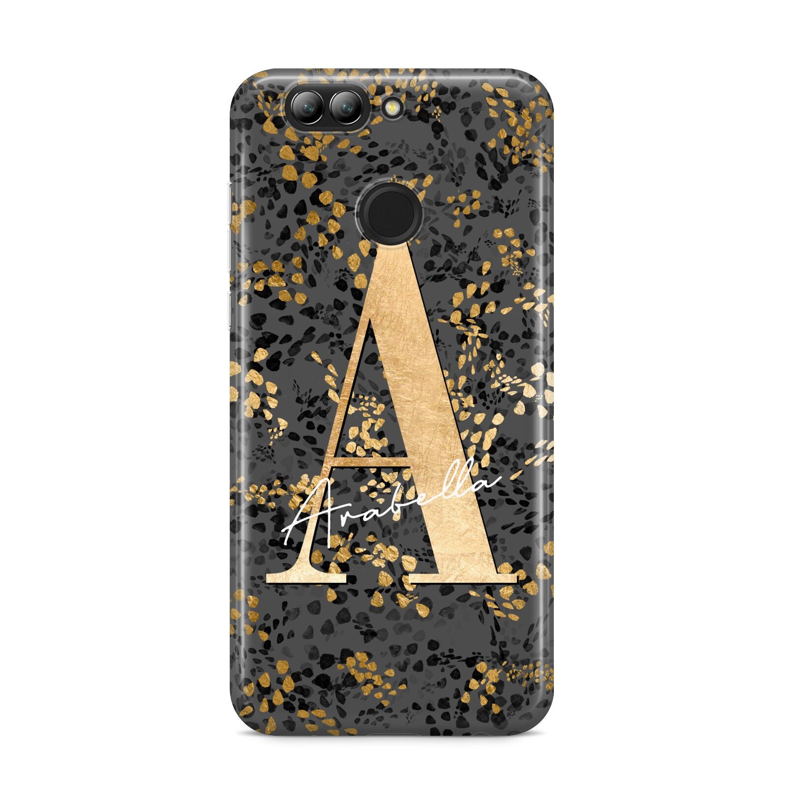 Personalised Grey Gold Cheetah Huawei Nova 2s Phone Case