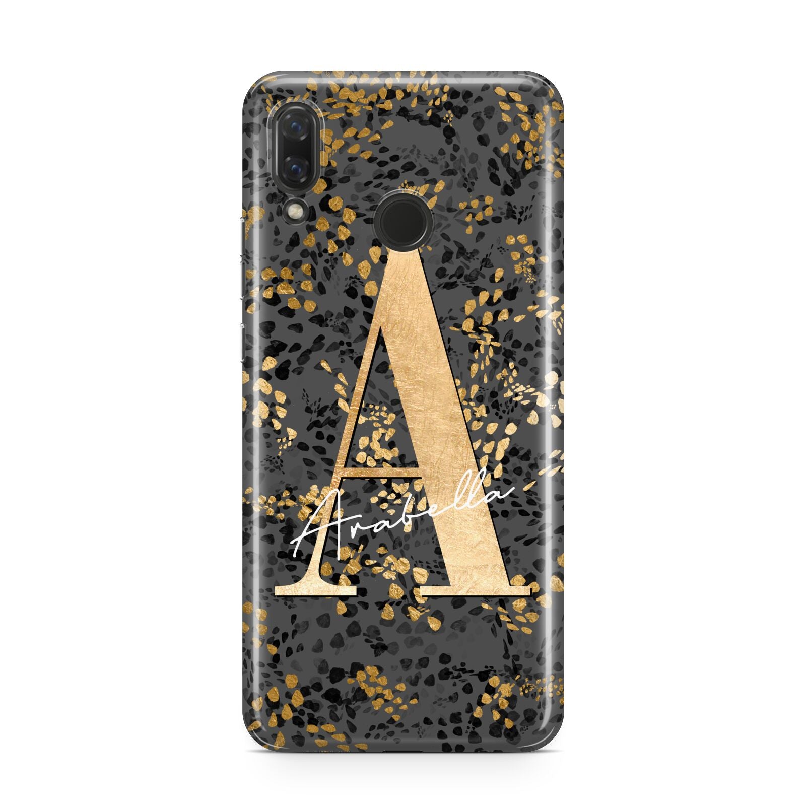 Personalised Grey Gold Cheetah Huawei Nova 3 Phone Case