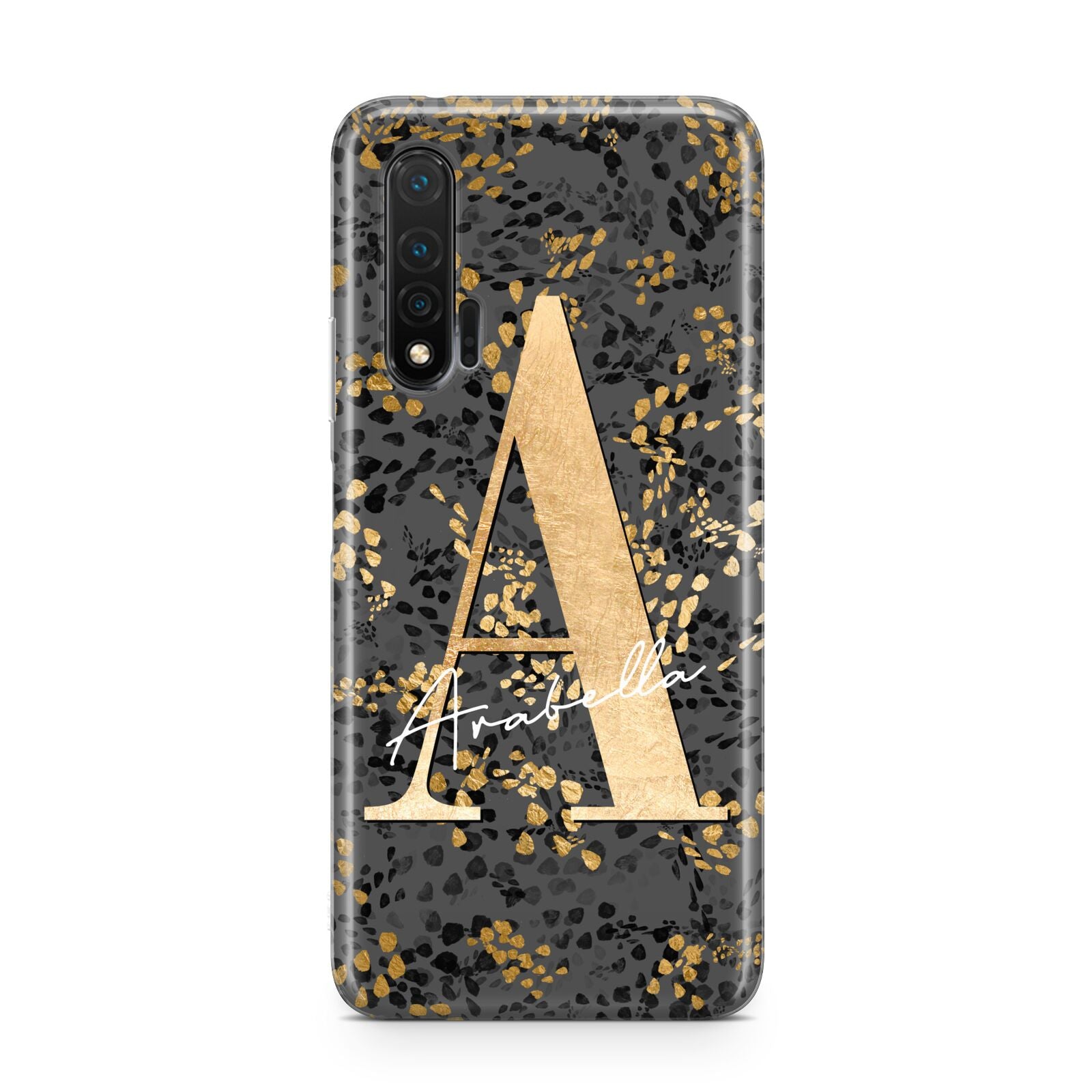 Personalised Grey Gold Cheetah Huawei Nova 6 Phone Case