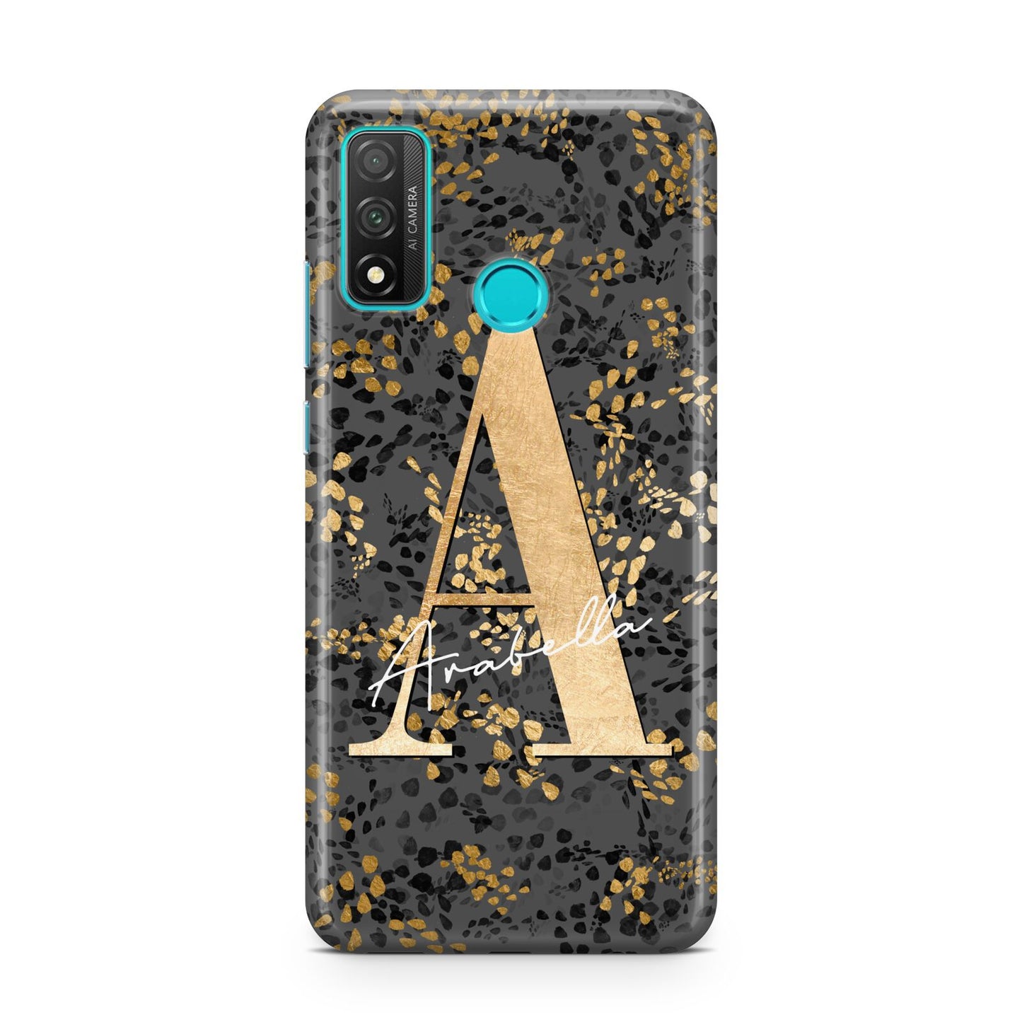 Personalised Grey Gold Cheetah Huawei P Smart 2020