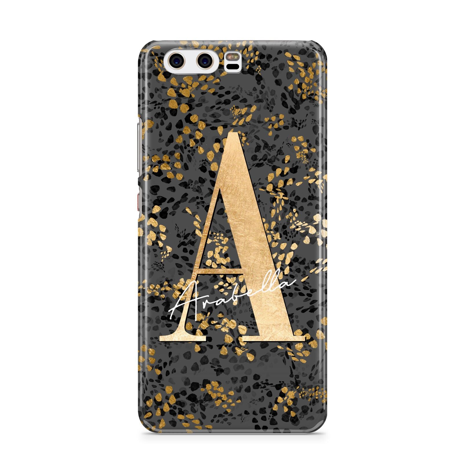 Personalised Grey Gold Cheetah Huawei P10 Phone Case