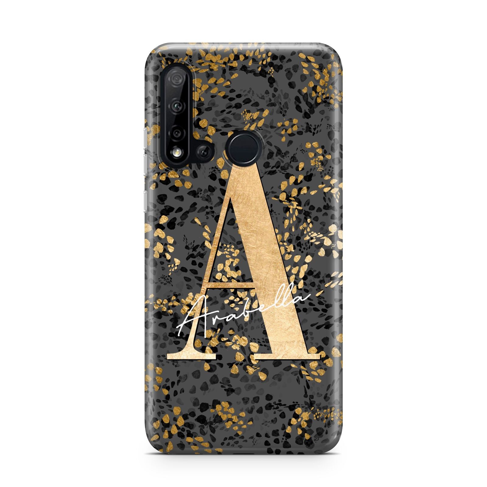 Personalised Grey Gold Cheetah Huawei P20 Lite 5G Phone Case