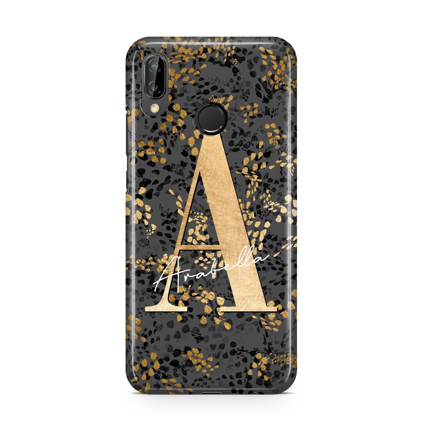 Personalised Grey Gold Cheetah Huawei P20 Lite Phone Case