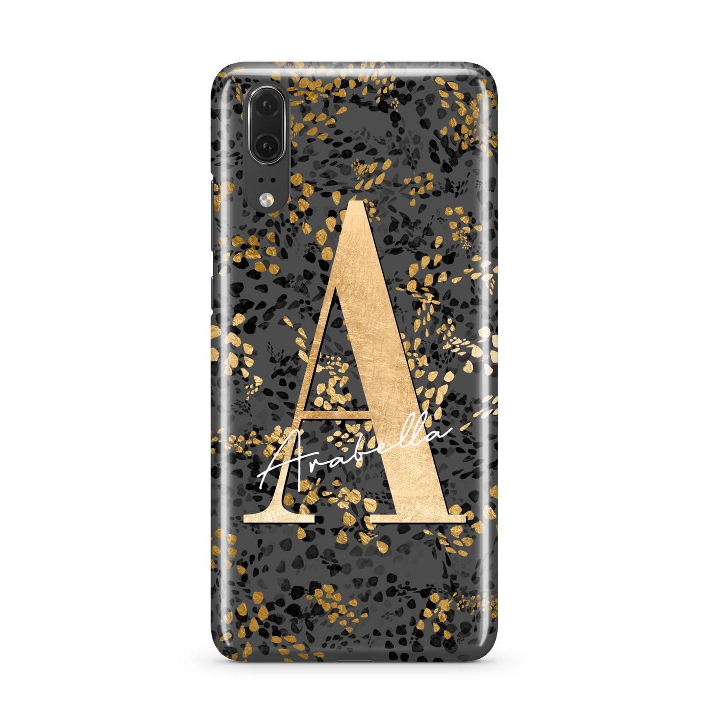 Personalised Grey Gold Cheetah Huawei P20 Phone Case