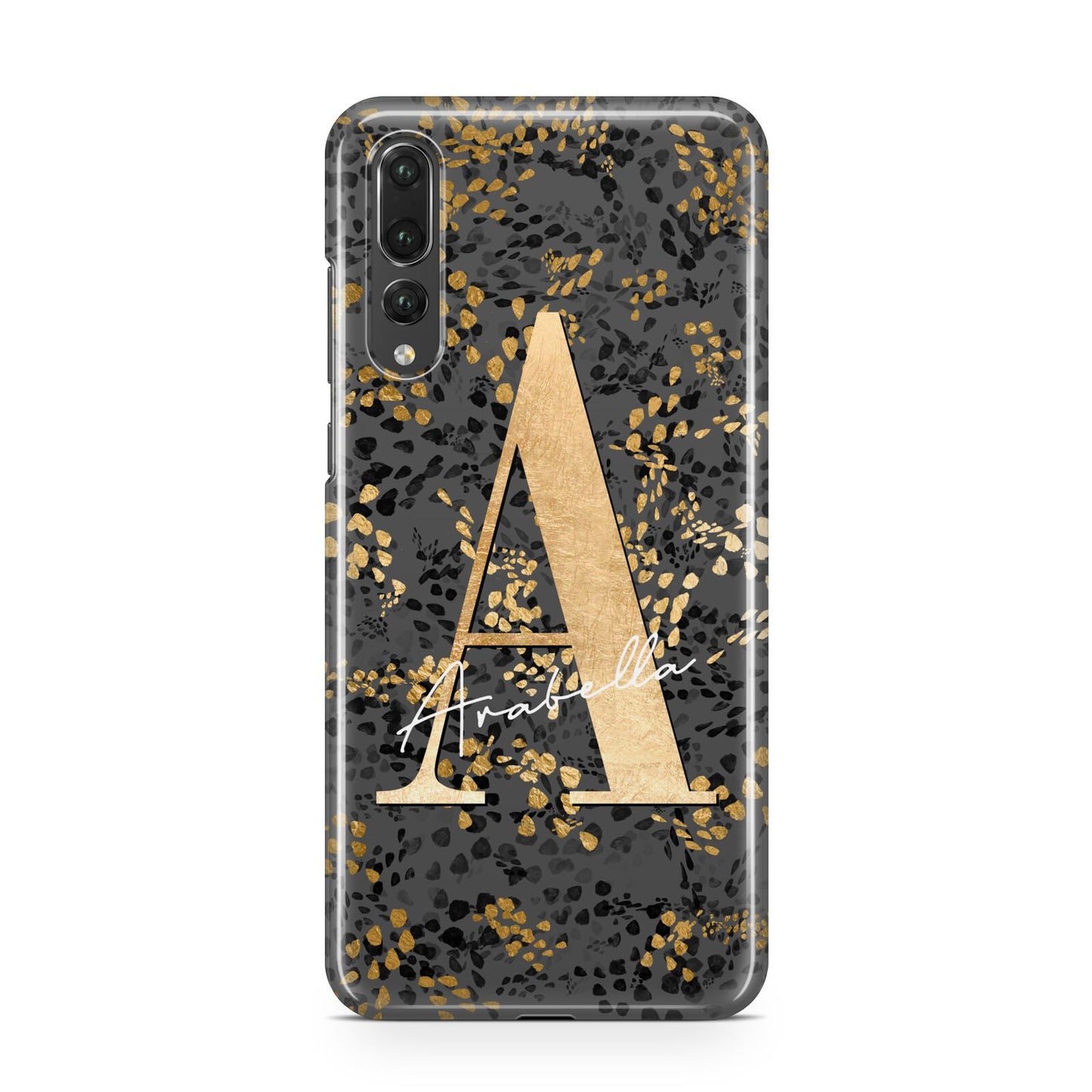 Personalised Grey Gold Cheetah Huawei P20 Pro Phone Case