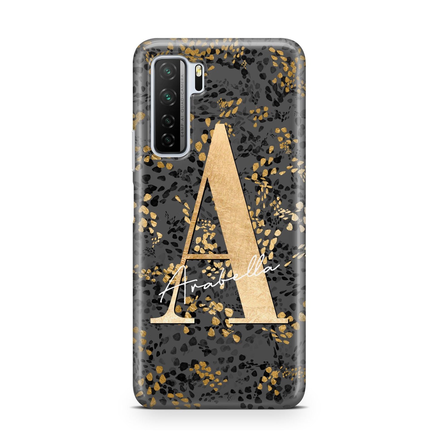 Personalised Grey Gold Cheetah Huawei P40 Lite 5G Phone Case