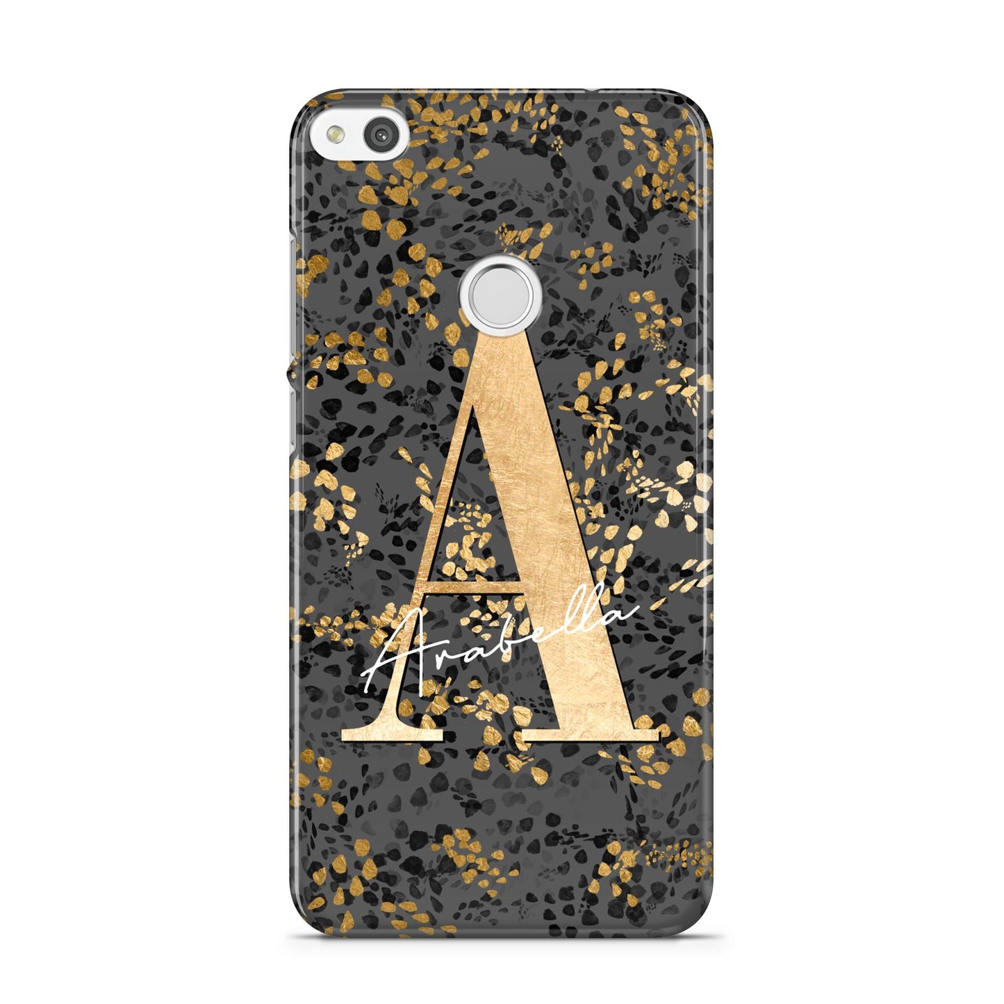 Personalised Grey Gold Cheetah Huawei P8 Lite Case