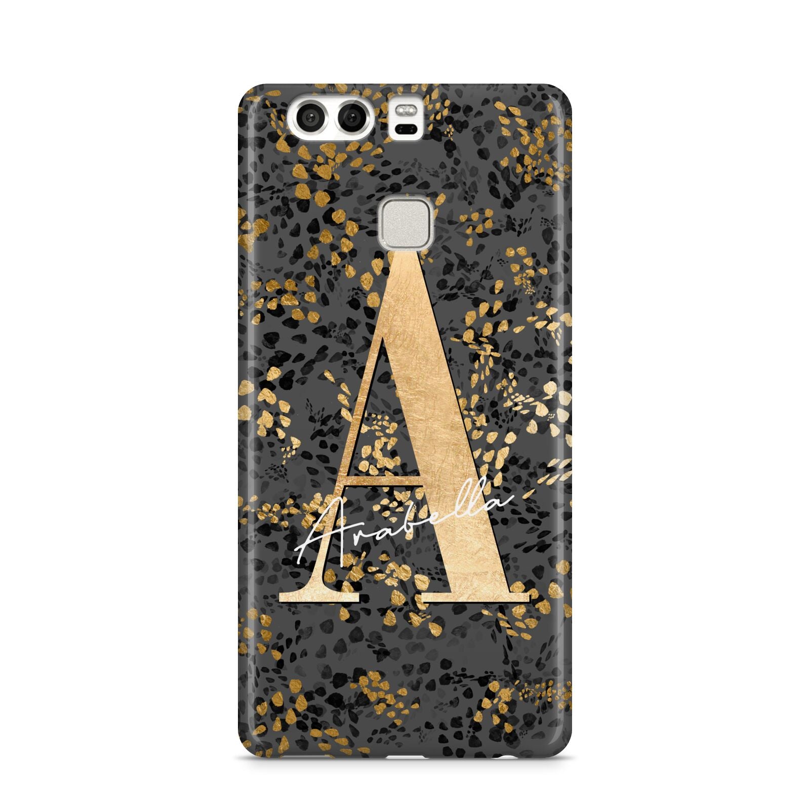 Personalised Grey Gold Cheetah Huawei P9 Case