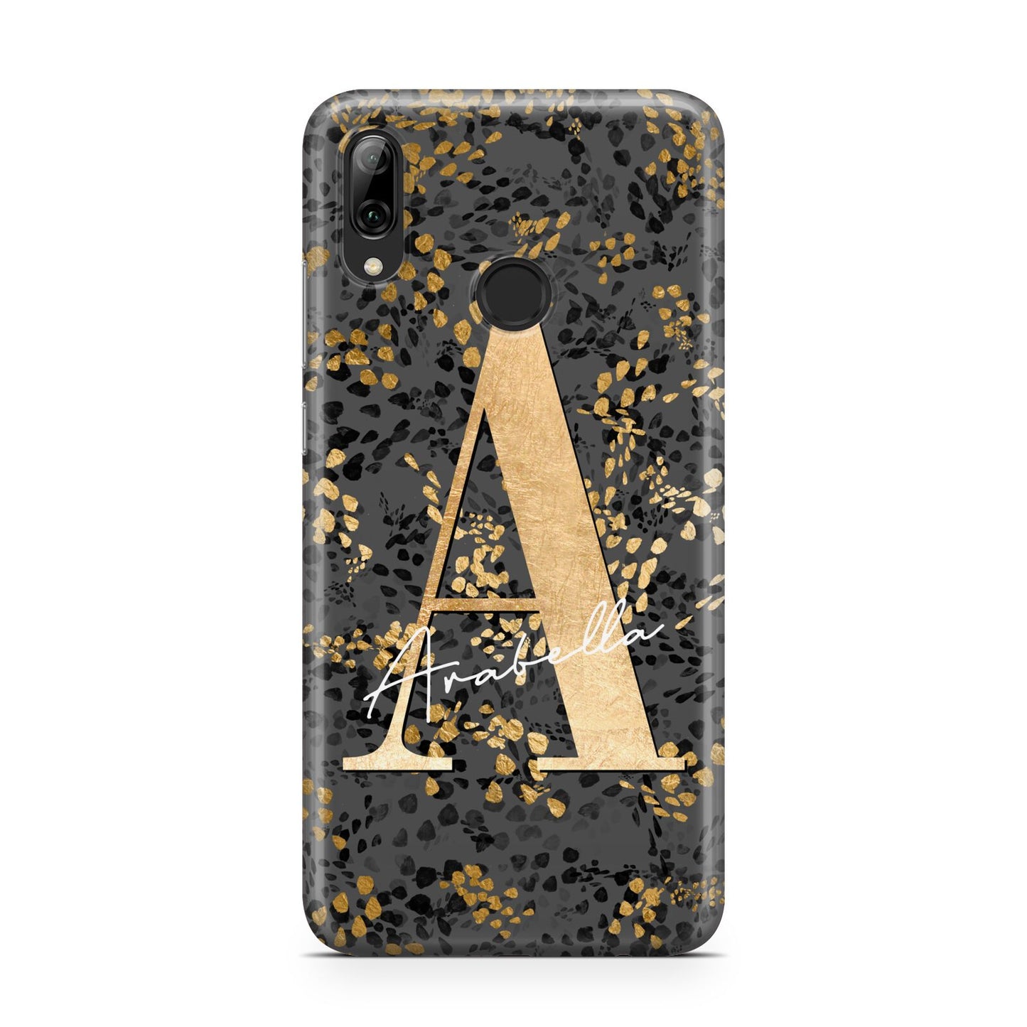 Personalised Grey Gold Cheetah Huawei Y7 2019