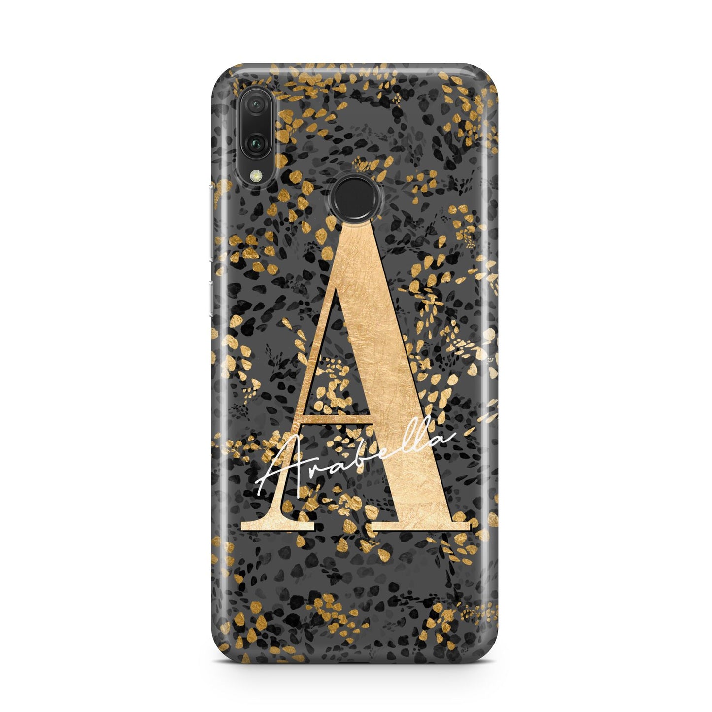 Personalised Grey Gold Cheetah Huawei Y9 2019