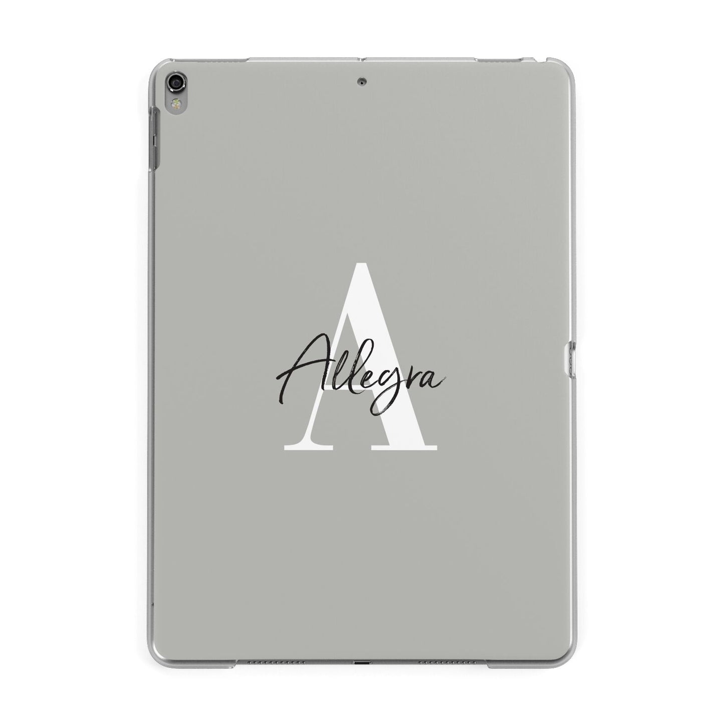 Personalised Grey Initials And Name Apple iPad Grey Case