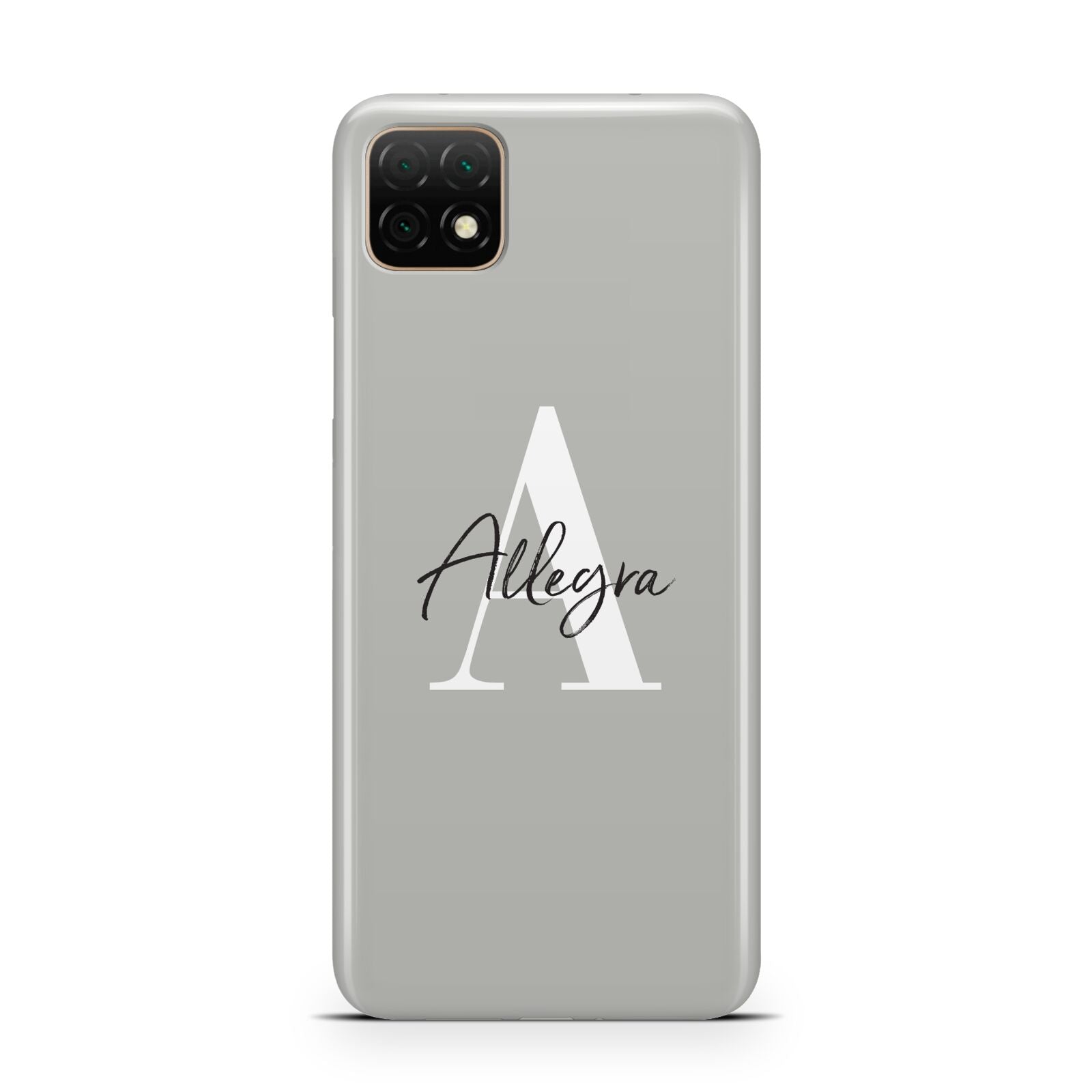 Personalised Grey Initials And Name Huawei Enjoy 20 Phone Case