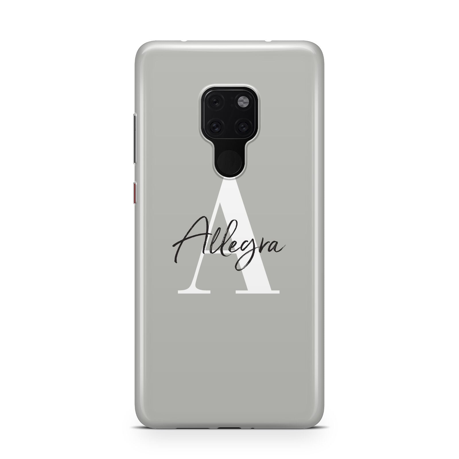 Personalised Grey Initials And Name Huawei Mate 20 Phone Case