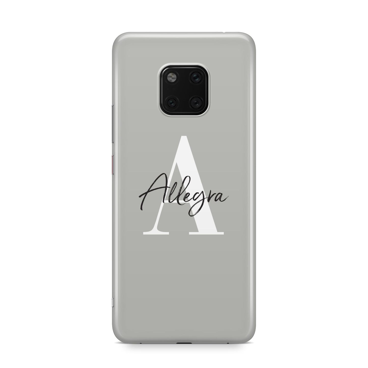 Personalised Grey Initials And Name Huawei Mate 20 Pro Phone Case