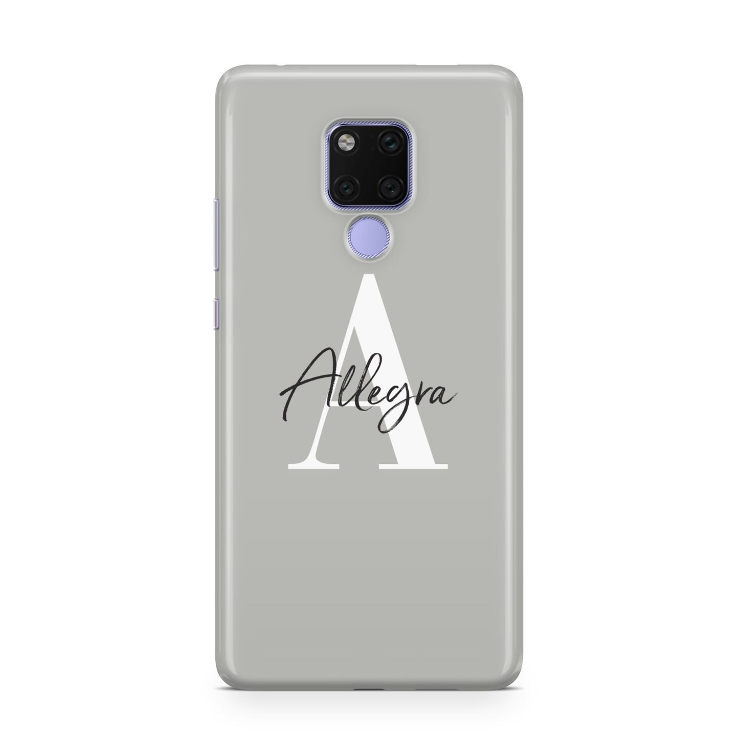 Personalised Grey Initials And Name Huawei Mate 20X Phone Case