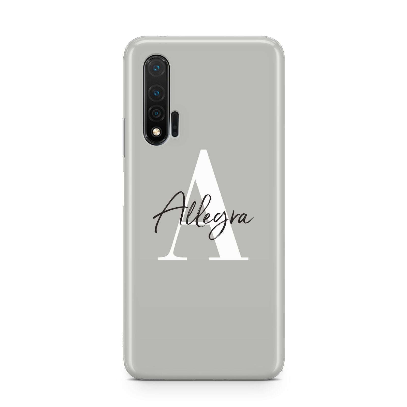 Personalised Grey Initials And Name Huawei Nova 6 Phone Case