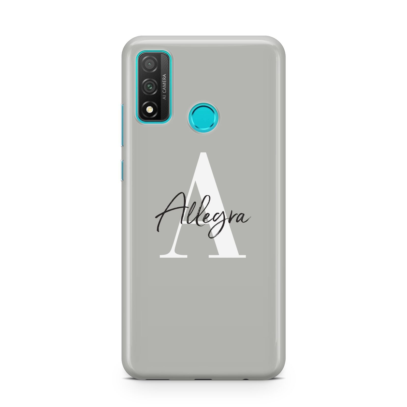 Personalised Grey Initials And Name Huawei P Smart 2020