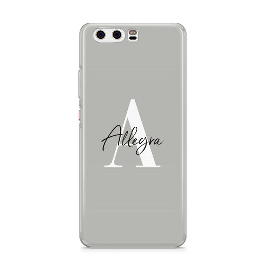 Personalised Grey Initials And Name Huawei P10 Phone Case