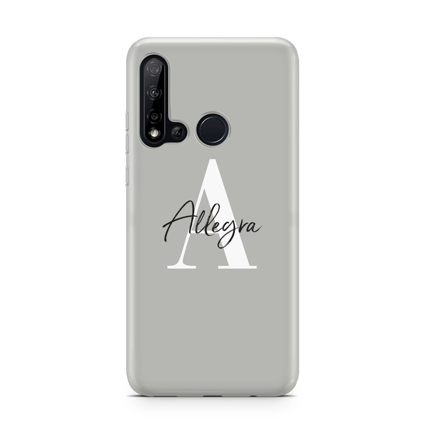 Personalised Grey Initials And Name Huawei P20 Lite 5G Phone Case